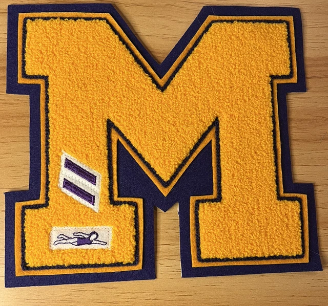 Vintage High School Varsity “swimming” Team Letter M 1960s Letterman