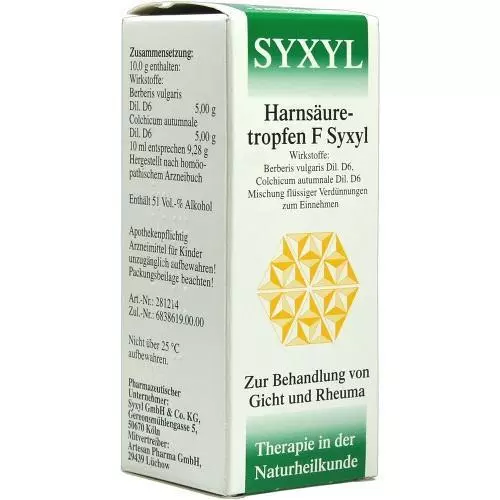 HARNSÄURETROPFEN F Syxyl Lösung 100ml PZN 254321