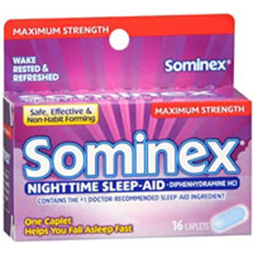 Sominex Nighttime Sleep-Aid Caplets Maximum Strength 16