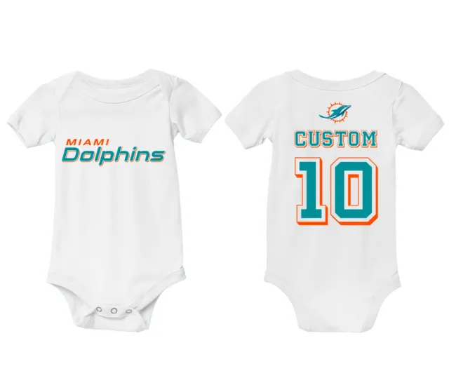 Personalized Miami Dolphins Baby Bodysuit Infant Jersey Baby Shower Gift Tyreek