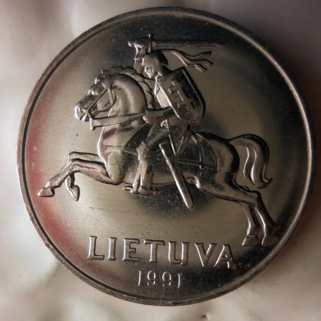 1991 LITHUANIA 5 CENTAI - AU - First Year Series BIN #HHH