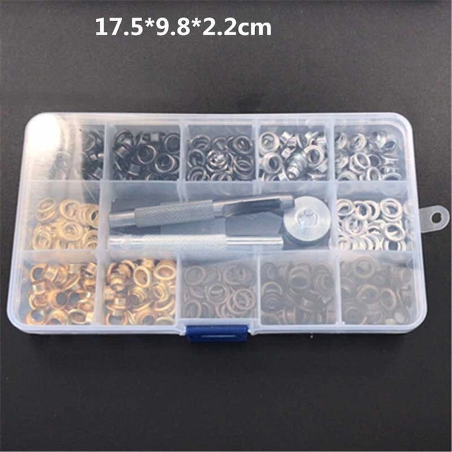 200 piezas Kit de ojales Duraderos Coloridos Ropa Zapatos Ojales de metal Botones Artesanías