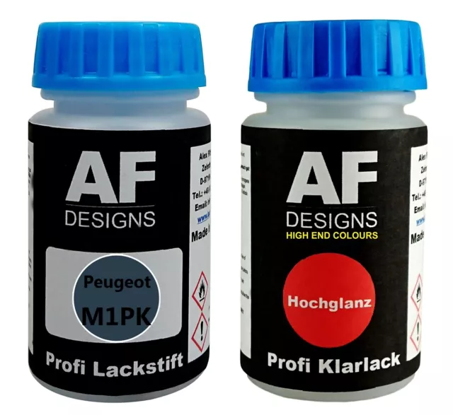 Lackstift für Peugeot M1PK Bleu Delft Metallic + Klarlack je  Autolack  Set