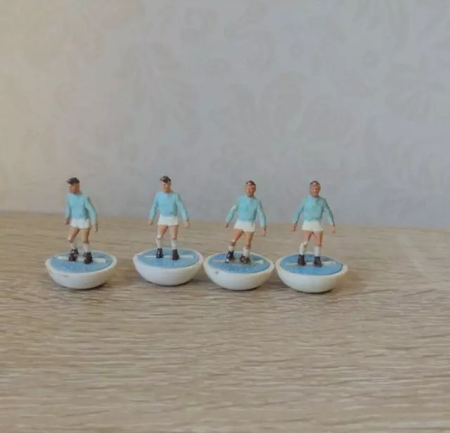 4-VINTAGE 1970s SUBBUTEO PLAYERS -  - MANCHESTER CITY-PLAYED WITH CONDITION