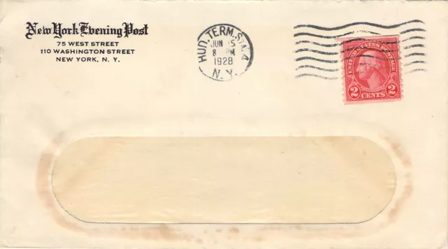 New York Evening Post  Nyc Cool Cancel Postal History Cover