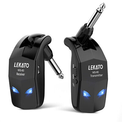 LEKATO 2.4GHz Wireless System for Guitar Bass Transmitter Receiver 4 Channel