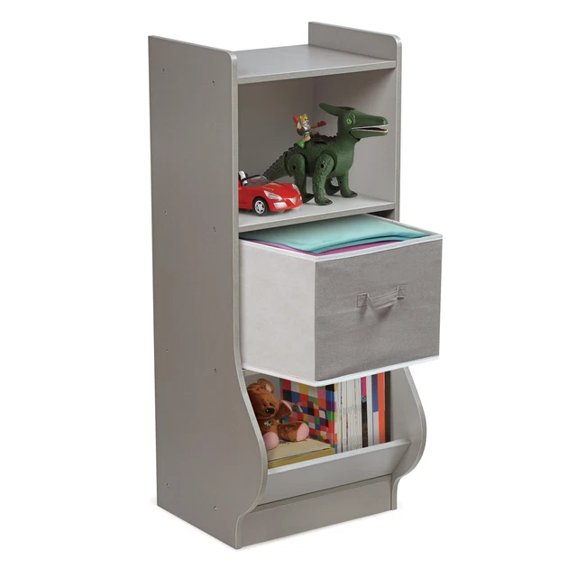 Badger Basket Upright Storage Nook with Reversible Basket - Woodgrain Gray 2