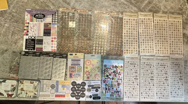 Lot Of Alphabet & Various Scrapbooking Or Card Making Stickers Embellishments