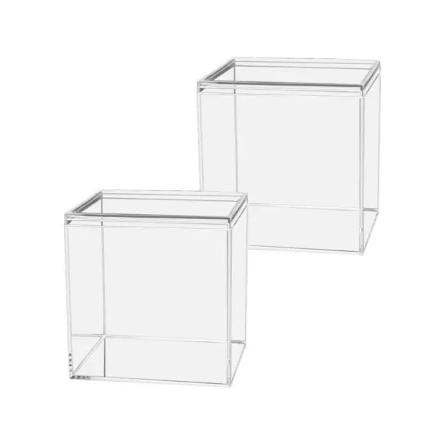 2pcs Boîte De Rangement Transparente Conteneur Bonbons Snack Boîtes Empilables