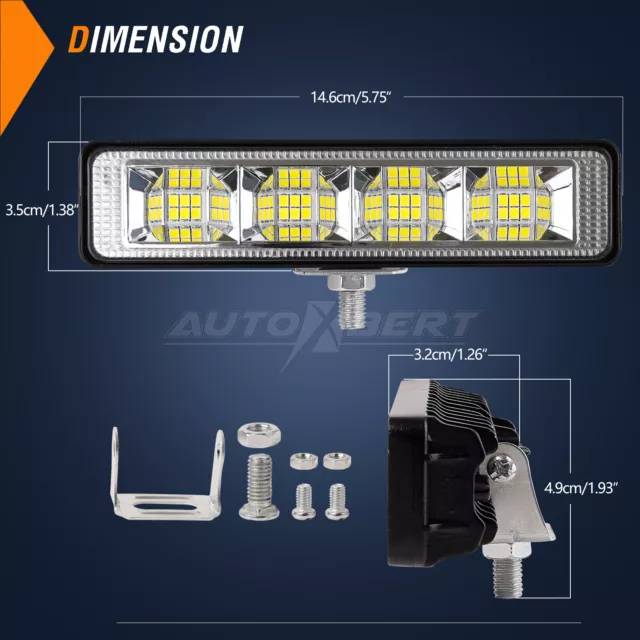 2x 12V LED Work Light Bar Flood Spot Driving Lamp Offroad Car Truck 4x4 SUV 50W 2