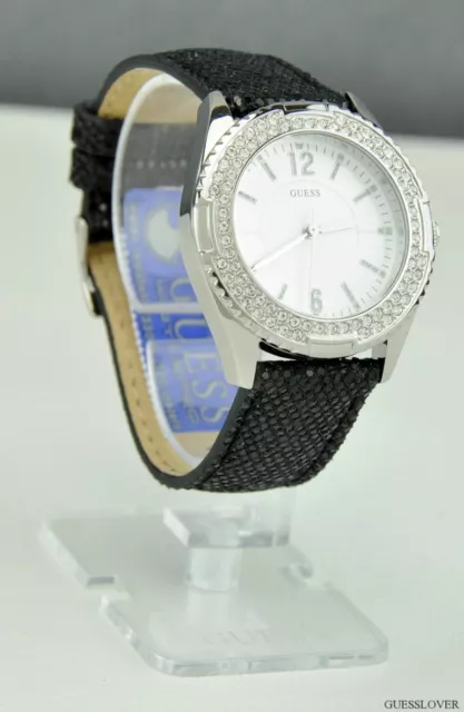 FREE Ship USA Chic Ladies Watch GUESS Black Leather New U0310L1 Prime Lovely