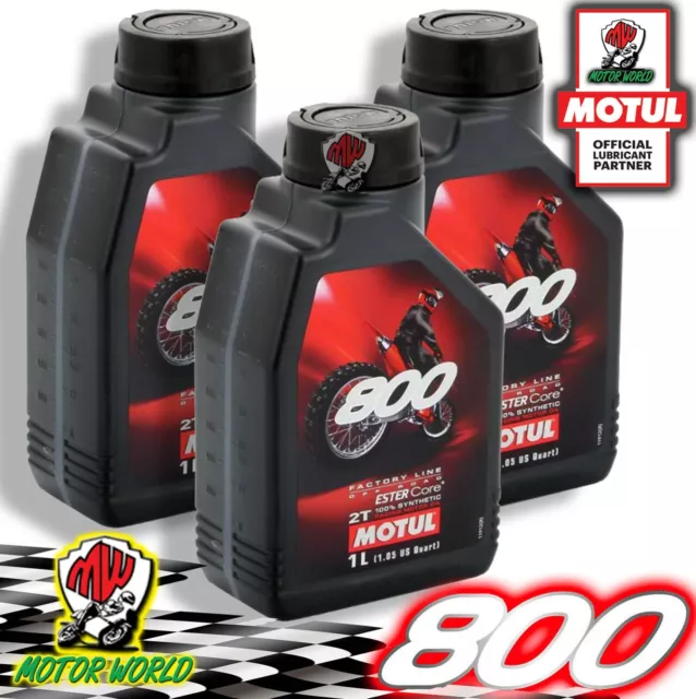 3 Litres Huile Moteur Moto Motul 800 2T Off Road Factory Line 100% Synthétique