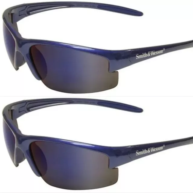 2 Pack Smith & Wesson Equalizer Safety Glasses Blue Frame & Blue Mirror Lens