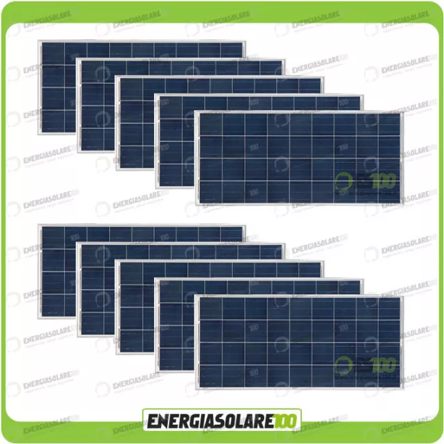 10 Panneaux solaires photovoltaïques 150W 12V polycristallins 1500W