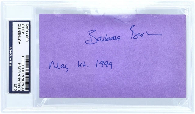 Barbara Bush Slabbed Cut Autograph PSA 83871042 Fanatics Authentic Certified
