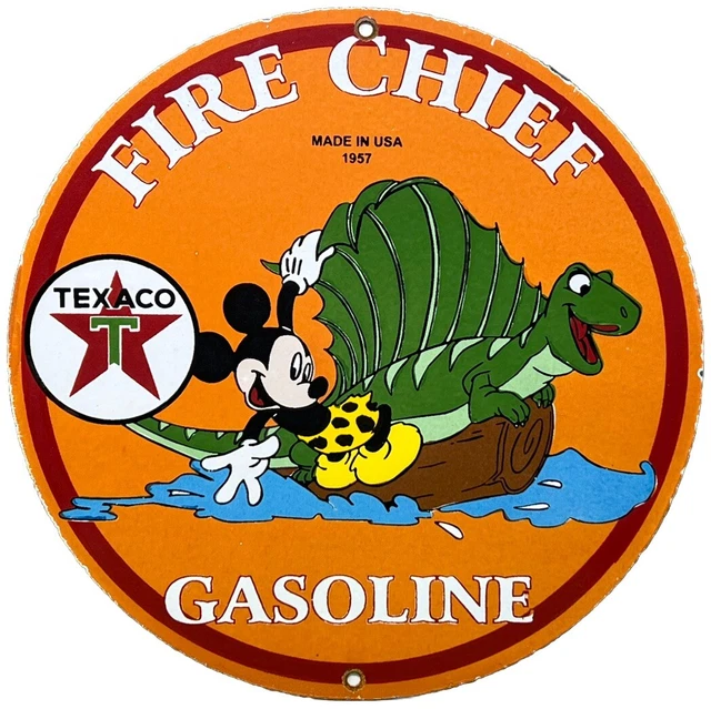 VINTAGE TEXACO MOTOR Oil Porcelain Sign Texas Gasoline Gas Station Pump ...