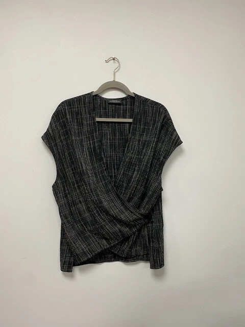 Elemente Clemente - Stripe Wrap Over Blouse - Size 2