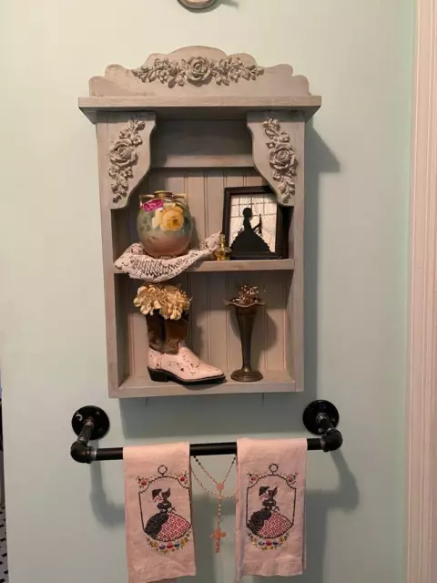Painted Cottage Shabby Chic Hand Made Solid Wood Shelf