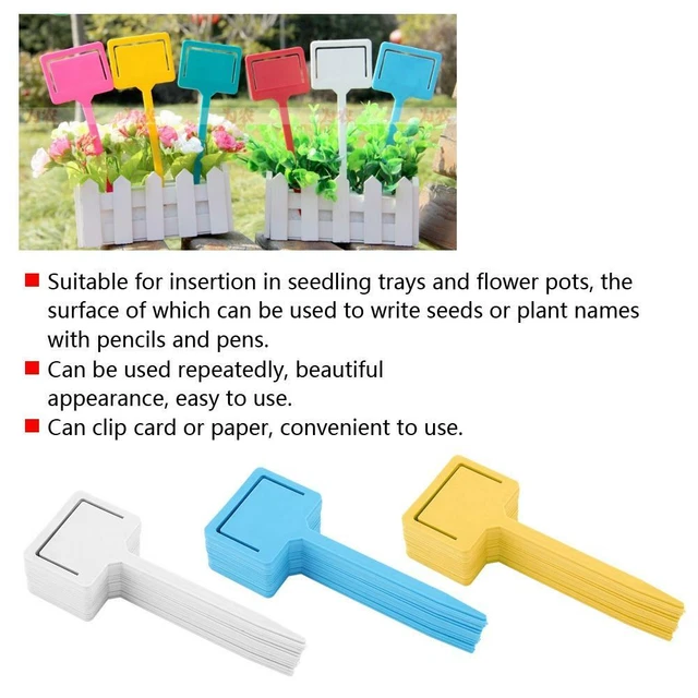 TopHomer 100 etichette in plastica impermeabili per piante da giardino e vivaio, colore bianco, 5,1 cm