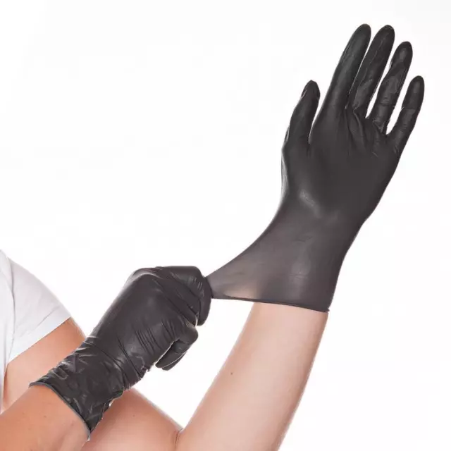 Nitril Einweghandschuhe schwarz Größen M / XL Einmalhandschuhe Nitrilhandschuhe