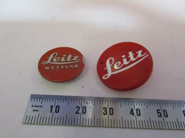 Leitz Wetzlar Pair Logo Plastic + Aluminum Microscope Part As Pictured &B2-A-37