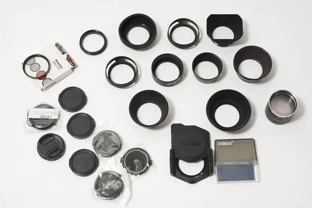 Pentacon, Canon, Tokina, Cokin Minolta Lens Caps and Hood fit 49mm Lot de 30