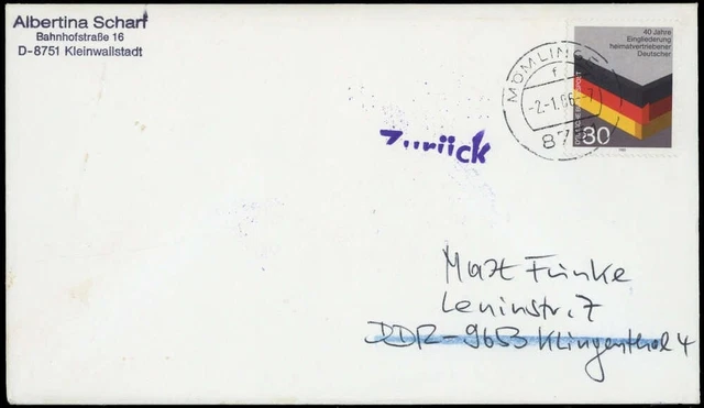 1986, Bundesrepublik Deutschland, 1265, Brief - 1577625
