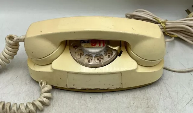 Vintage Western Electric Bell System Princess Rotary Dial Ivory Cream Desk Phone