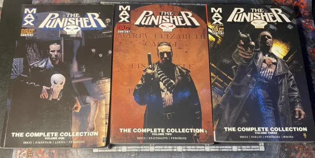 Punisher MAX Marvel TPB LOT. Complete Collection Volumes 1-3. rare
