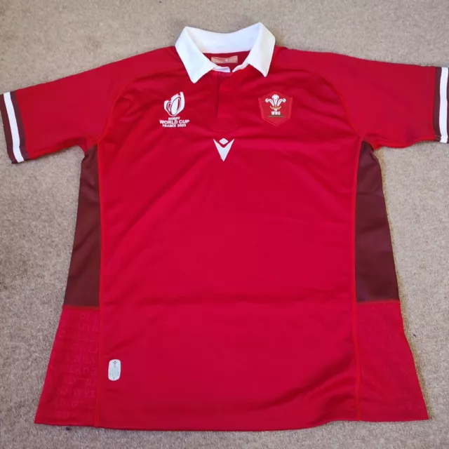 Rugby World Cup 2023 Wales Mens Jersey Shirt Red UK Size XL