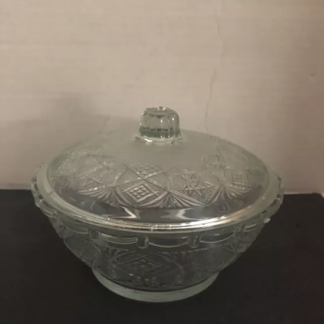 Vintage Kig Glass Candy/Nut Dish with Lid, Malaysia