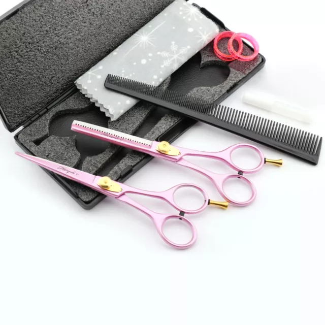 15.2cm Rosa Peluquería y Pelo Tijeras para Cortar Peine Cabello Pin Kit Set