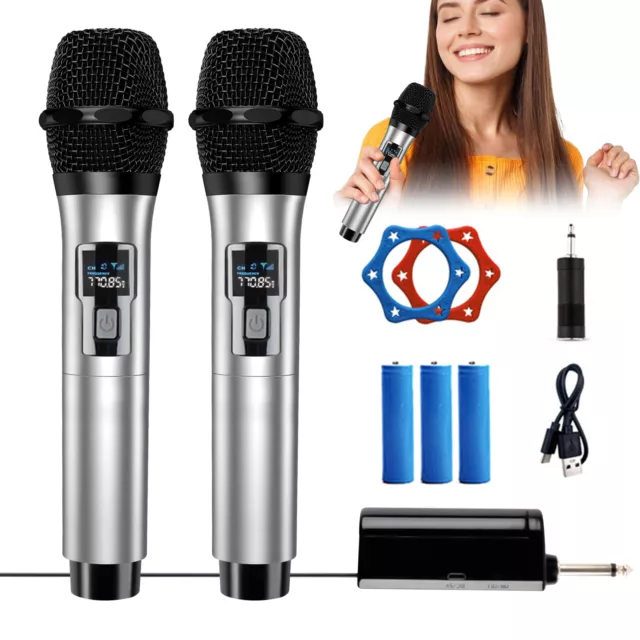 Microfonos Inalambricos Para Iglesias Fiestas Eventos Karaoke 2 Mic Sonido Top