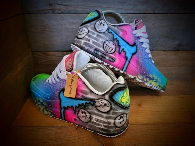 Nike air max 90 candy drip gradient black and red trainer sale