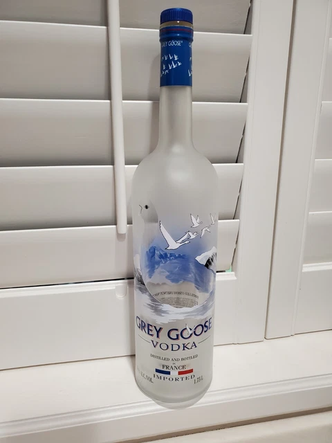 GREY GOOSE VODKA Empty Bottle 1.75 Liters Original Cork, Display Bar