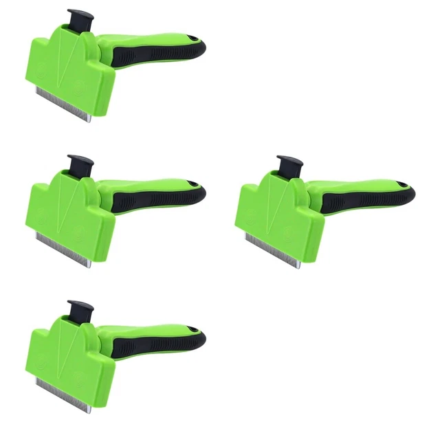 4pcs Haustierpinsel zum Absetzen des Haares Haustier Deshedding Comb Dog Coms