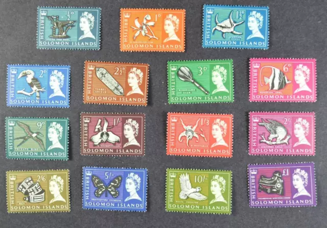 British Solomon Islands Stamps 1965 Set 15 Wildlife U/M  (B31)