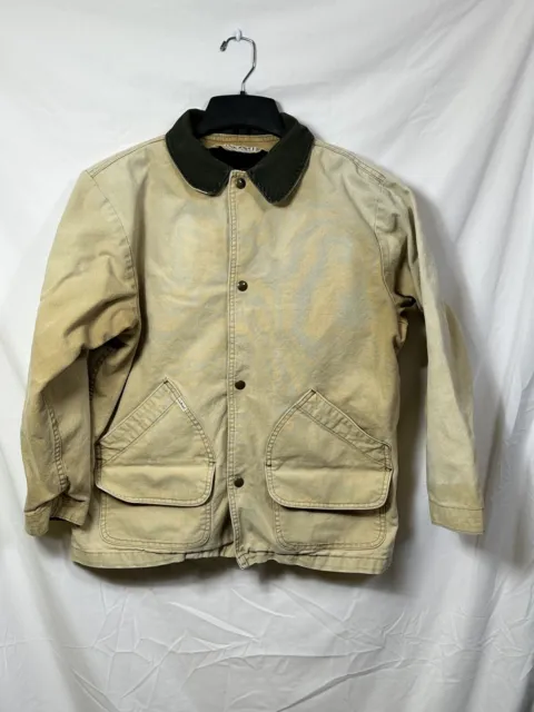 Vintage Kid's L.L. Bean Fleece Lined Chore Coat Jacket USA Made Faded Women's