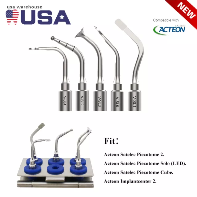 Dental Ultrasonic Sinus Lifting Tips Fit Satelec Acteon Piezotome 2 Solo Cube