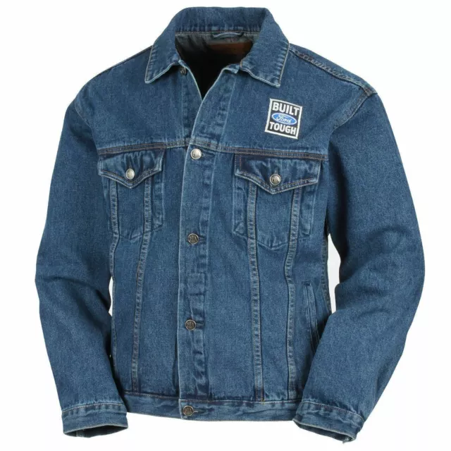 Brand New Bft Built Ford Tough Size Xxl Stonewashed Denim Jacket!