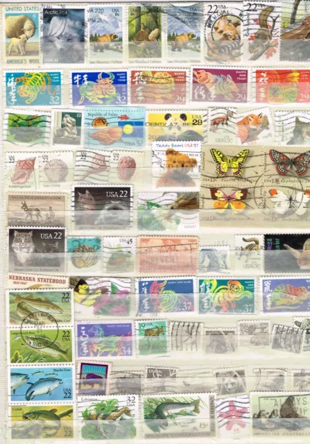 60 Assorted  Animal Canceled US Postage sTamps (13-584)