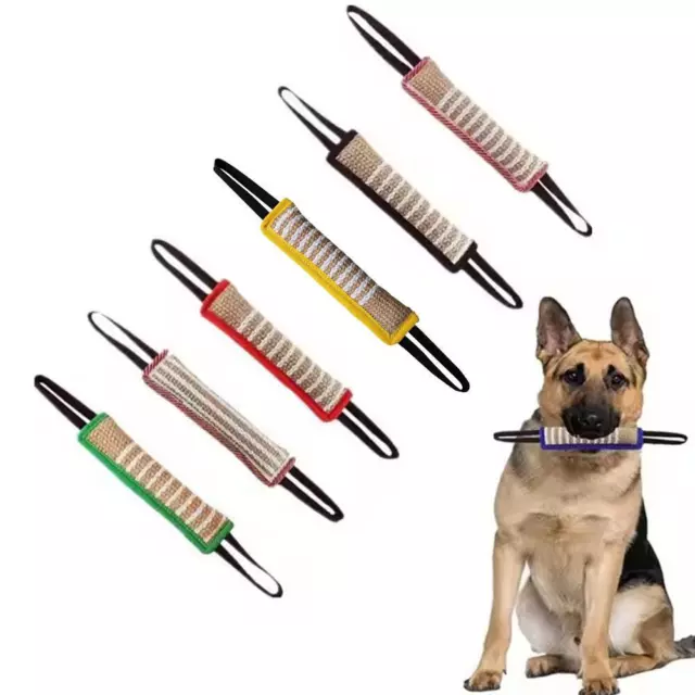 Dog Training Stick with 2 Rope Handles Teeth Clean Dog Bite Sleeve Stick 1PCS