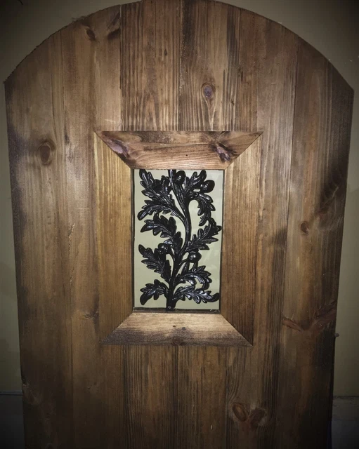 Wood gate Window,Wrought Iron Acorn Pattern, door steel insert, entry panel