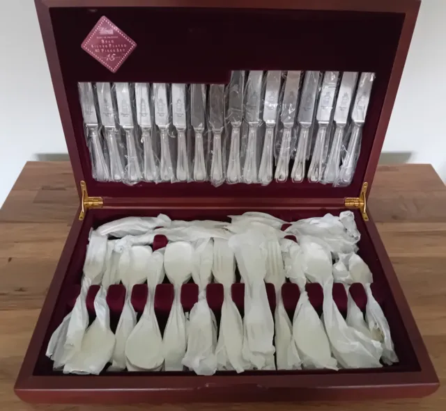 Debenhams Classic 60 Piece Bead Pattern Silver Plated Canteen of Cutlery