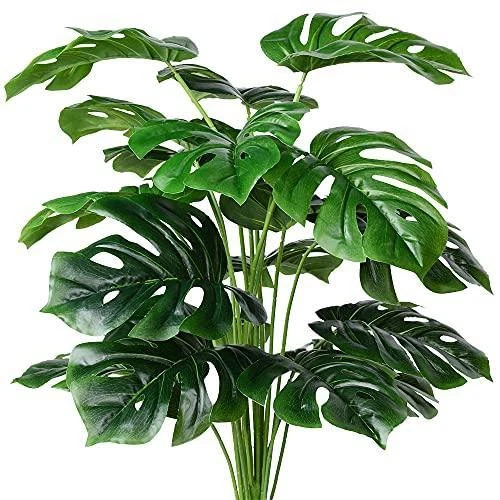 ARTIFICIAL PALM PLANTS Leaves Faux Turtle Leaf Fake Monstera Tropical