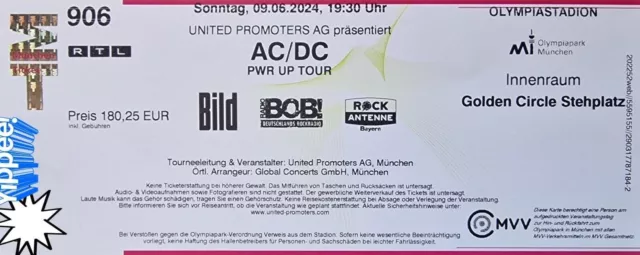 AC/DC - PWR UP TOUR Olympiastadion München, 09.06.2024, GOLDEN CIRCLE
