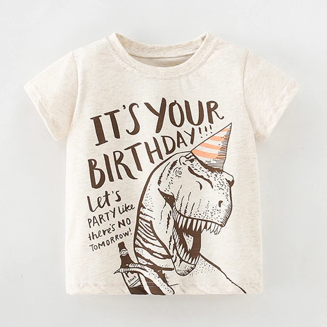 Summer Toddler Boys Girls Short Sleeve Cartoon Prints Casual Tops For Kids