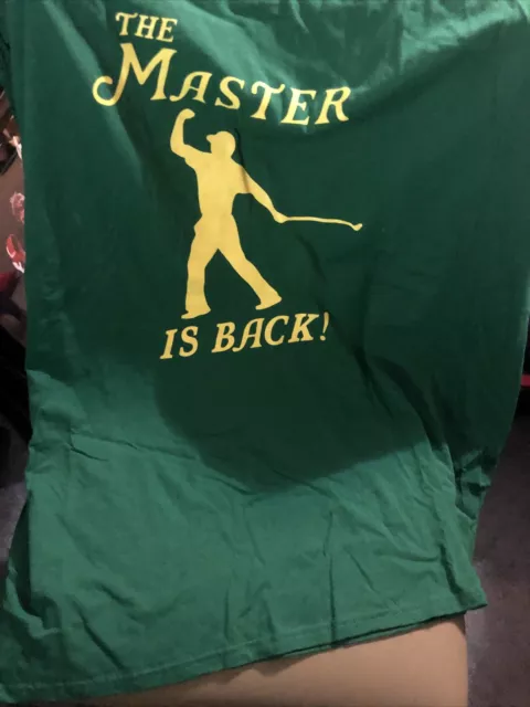 TIGER WOODS 2019 PGA MASTERS CHAMPION T-SHIRT  Green THE MASTER IS BACK XXL