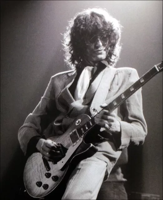 Led Zeppelin Poster Page . 1980 Jimmy Page Gibson Les Paul Belgium Concert . T93