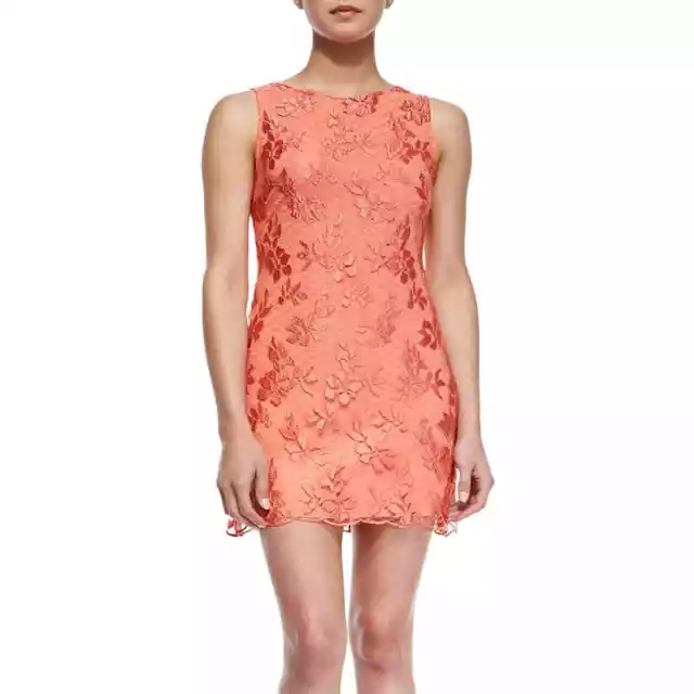 Alice + Olivia Orange Dot Lace Sleeveless Dress Size 0